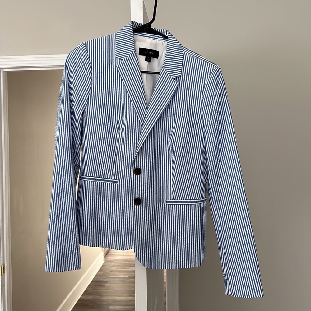 J Crew Schoolboy seersucker Blazer